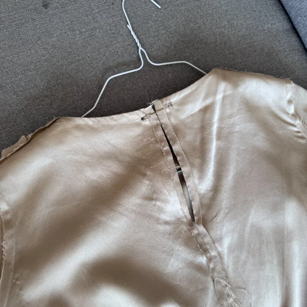 Acne Studios Bacall beige champagne mini dress FR 34 US 2 - Picture 7 of 13